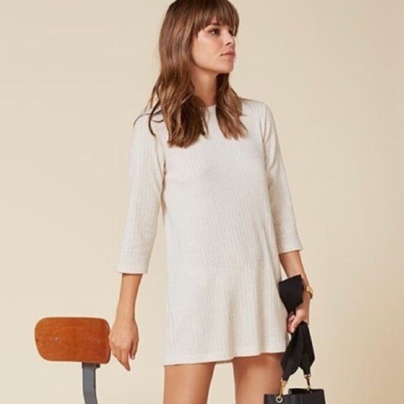 Reformation Dresses & Skirts - Reformation Rib Knit Cream Dress